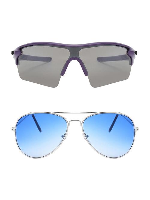 combo of 2 wrap-around & aviator sunglasses- abcom3332 - 15786955 - Very Small Image - 1