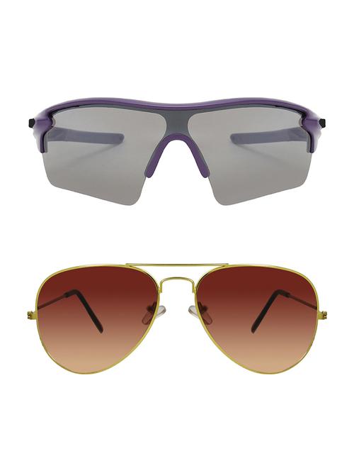 combo of 2 wrap-around & aviator sunglasses- abcom3337 - 15786960 - Very Small Image - 1