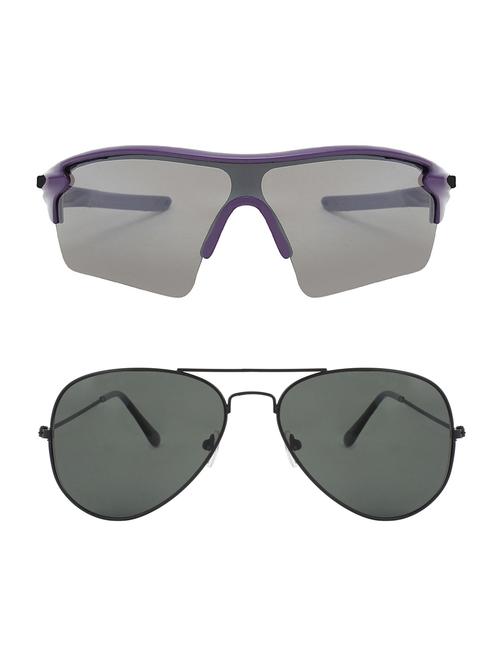 combo of 2 wrap-around & aviator sunglasses- abcom3345 - 15786968 - Very Small Image - 1
