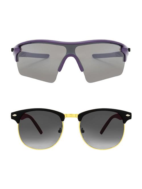 combo of 2 wrap-around & clubmaster sunglasses- abcom3350 - 15786973 - Very Small Image - 1
