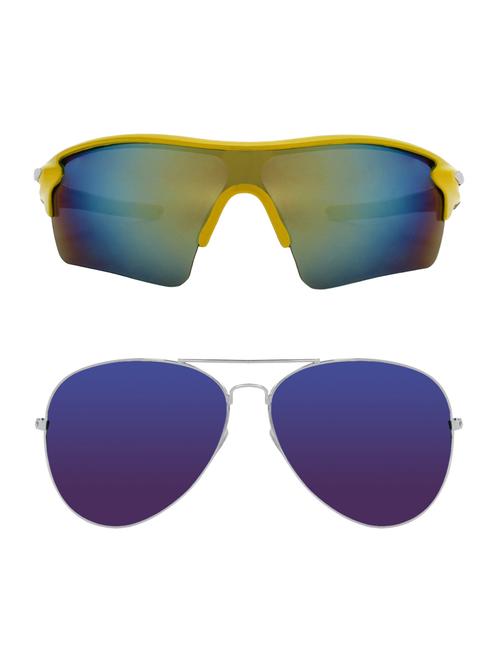 combo of 2 wrap-around & aviator sunglasses- abcom3364 - 15786987 - Very Small Image - 1