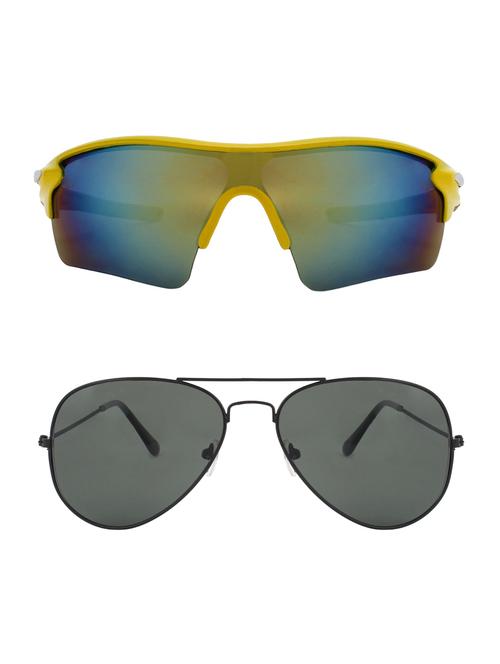 combo of 2 wrap-around & aviator sunglasses- abcom3369 - 15786992 - Very Small Image - 1