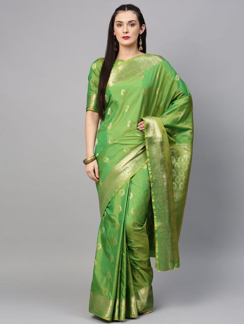 zari woven banarasi saree with blouse - 15787123 - Very Small Image - 1
