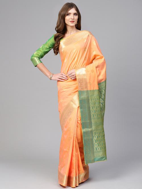 zari woven banarasi saree with blouse - 15787126 - Very Small Image - 1