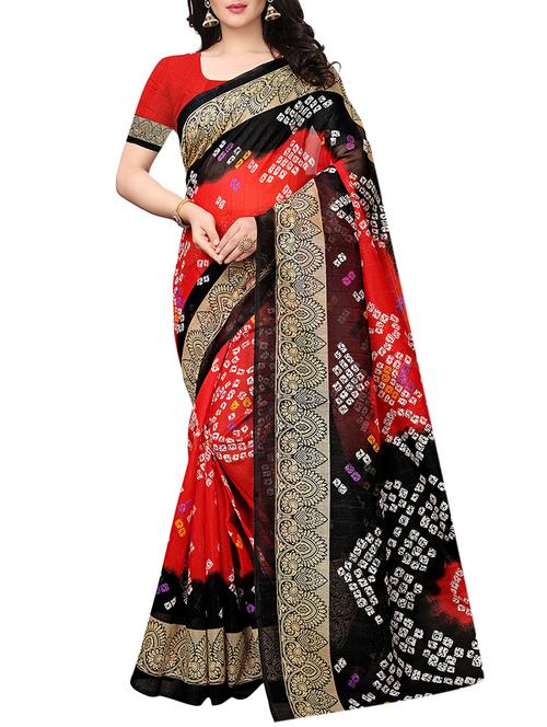 bandhani printed saree with blouse - 15787133 - Very Small Image - 1