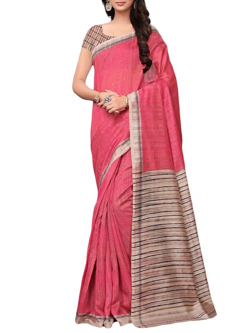 contrast border bhagalpuri printed saree with blouse - 15787151 - Very Small Image - 1