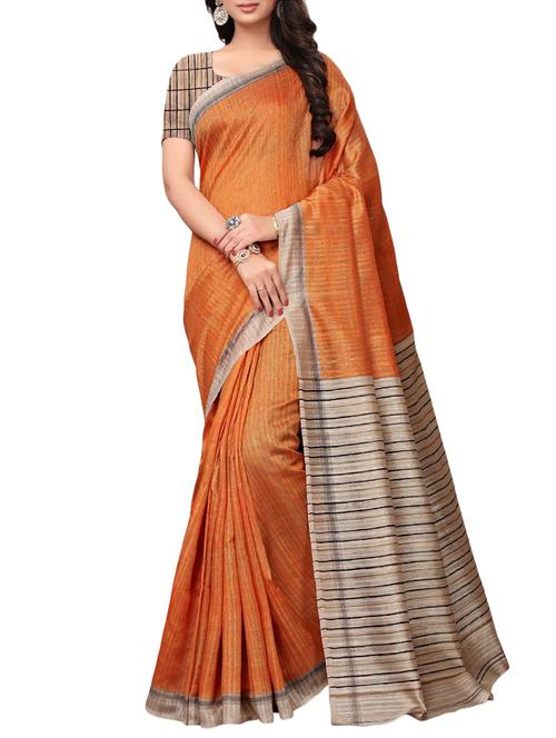contrast border bhagalpuri printed saree with blouse - 15787152 - Very Small Image - 1