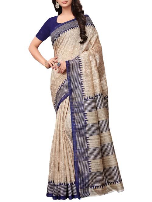contrast border bhagalpuri printed saree with blouse - 15787153 - Very Small Image - 1