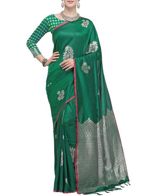 zari motif banarasi saree with blouse - 15787157 - Very Small Image - 1