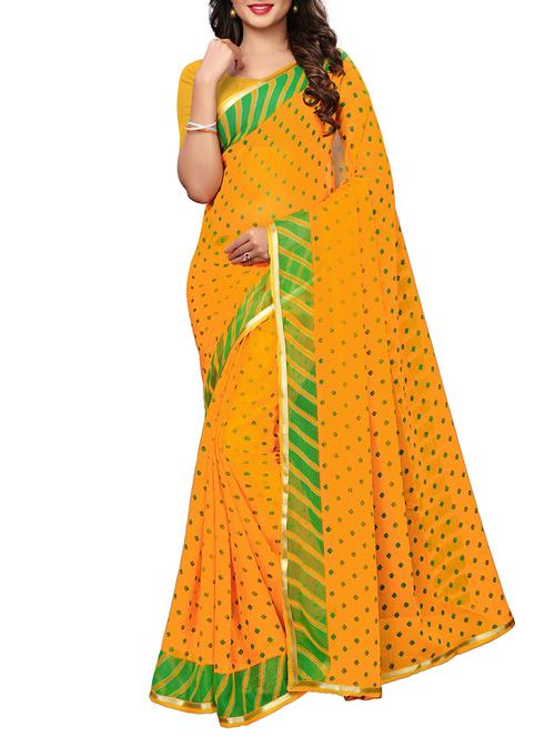 zari bordered bandhani saree - 15788156 - Very Small Image - 1