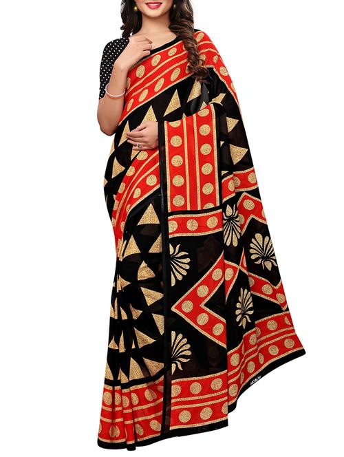 all over printed saree with blouse - 15788161 - Very Small Image - 1