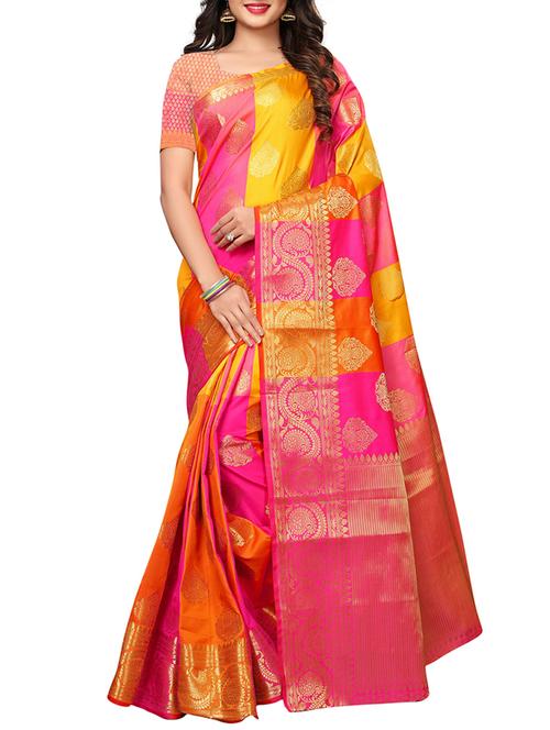 zari jacquard kanjivaram saree with blouse - 15788187 - Very Small Image - 1