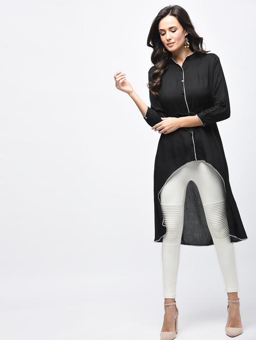 high low solid kurti - 15788592 - Very Small Image - 1