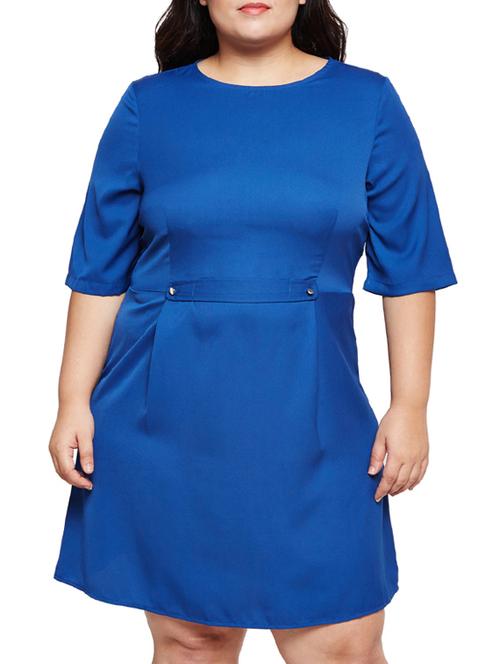 lapis blue a-line plus dress - 15788892 - Very Small Image - 1