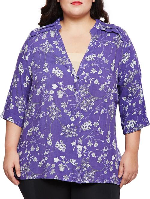 floral button up plus top - 15788962 - Very Small Image - 1
