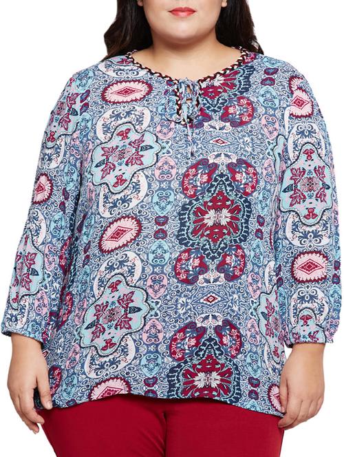 criss cross lace up neck plus top - 15788964 - Very Small Image - 1