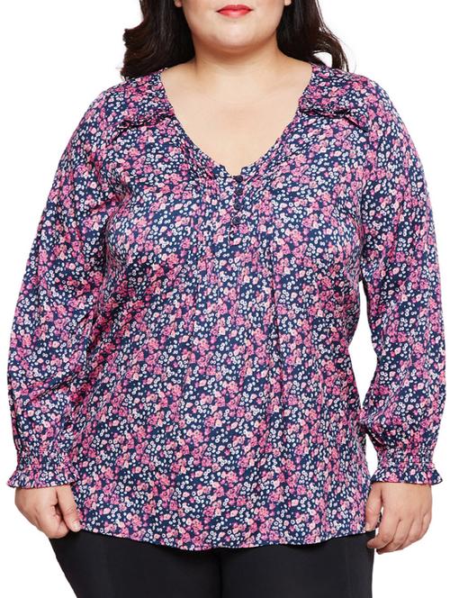 pintucked button detail plus top - 15788968 - Very Small Image - 1
