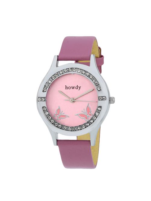 leather strap analog watch (howdy-ss314) - 15789156 - Very Small Image - 1