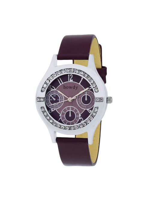 leather strap analog watch (howdy-ss316) - 15789158 - Very Small Image - 1