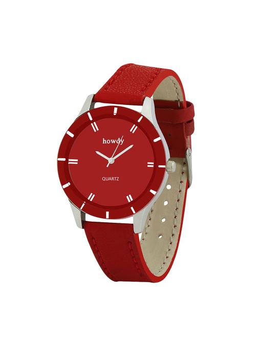 leather strap analog watch (howdy-ss347) - 15789185 - Very Small Image - 1