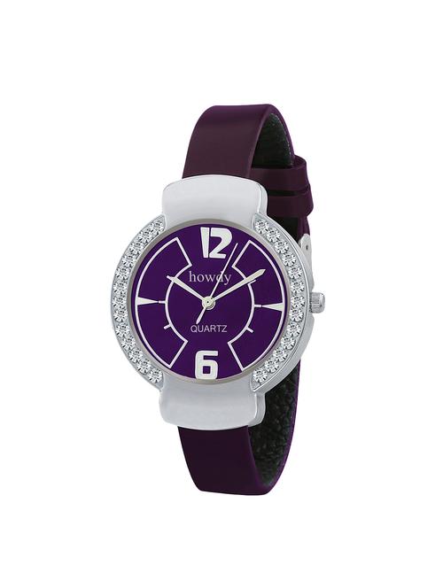 leather strap analog watch (howdy-ss421) - 15789259 - Very Small Image - 1