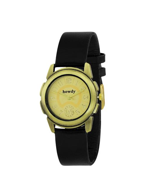 leather strap analog watch (howdy-ss456) - 15789294 - Very Small Image - 1