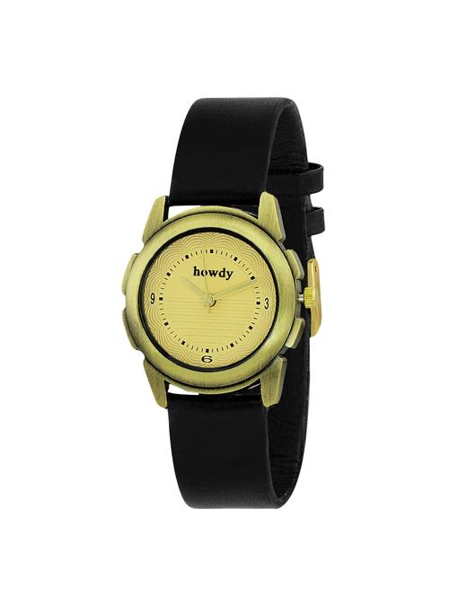 leather strap analog watch (howdy-ss457) - 15789295 - Very Small Image - 1