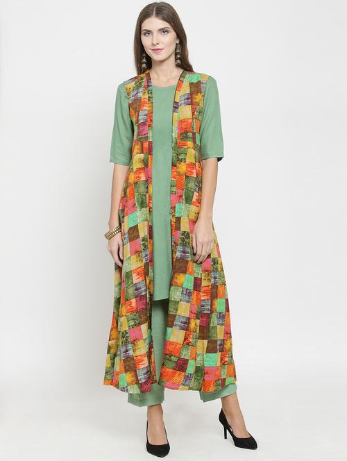 layered printed kurta with pant set - 15789318 - Very Small Image - 1