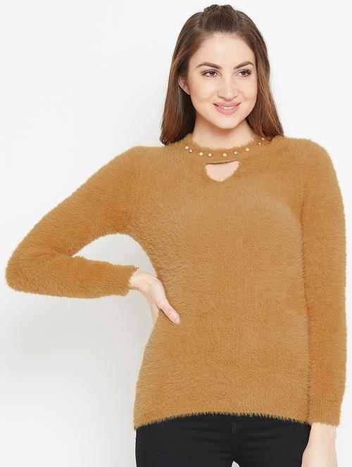 embellished choker neck fur top - 15790533 - Very Small Image - 1