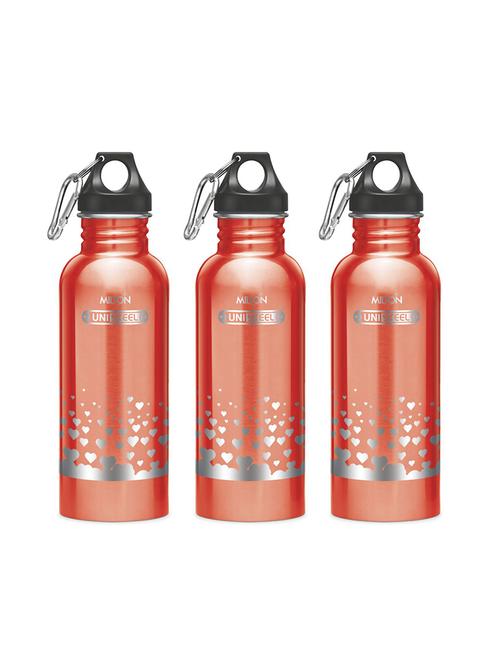 milton alive stainless steel fridge water bottle 750 ml set of 3, red - 15790778 - Very Small Image - 1