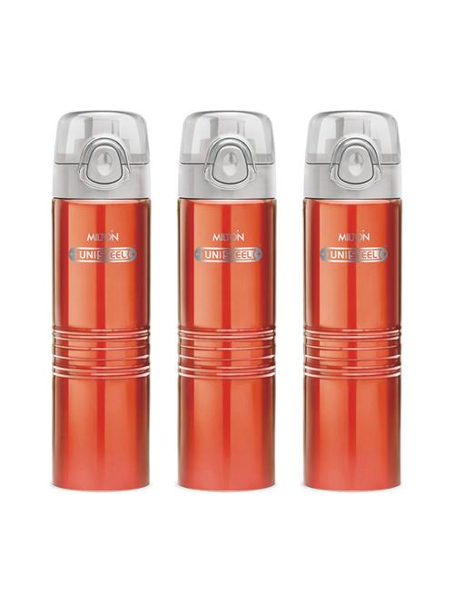 milton vogue stainless steel fridge water bottle 750 ml set of 3, red - 15790815 - Very Small Image - 1