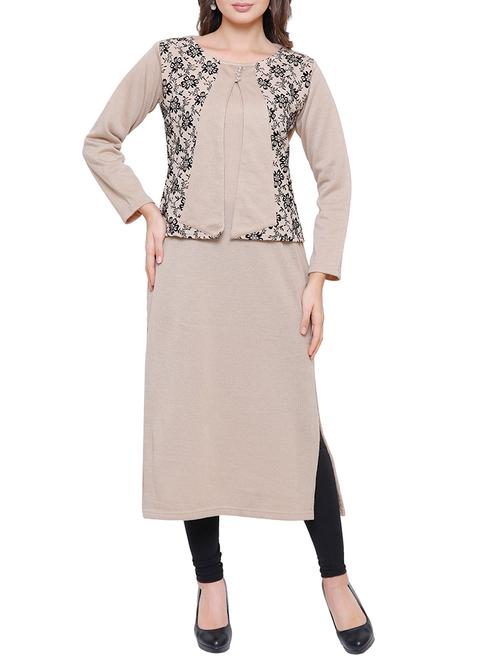 straight printed woolen kurta - 15791896 - Very Small Image - 1