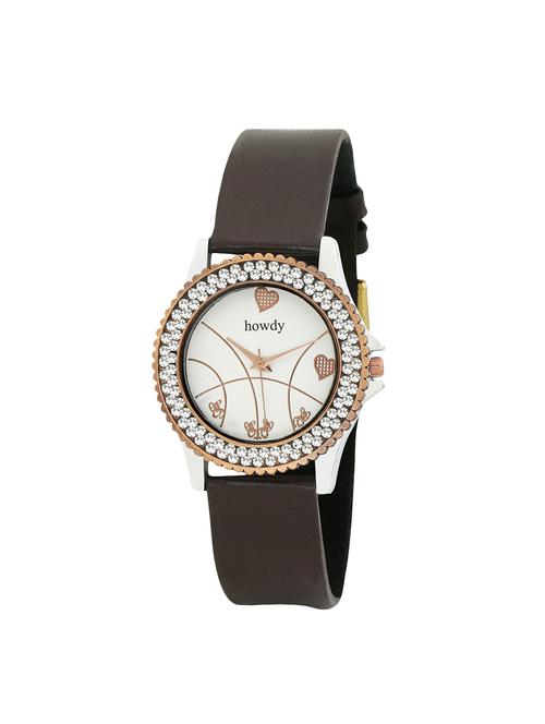 leather strap analog watch (howdy-ss1029) - 15792641 - Very Small Image - 1