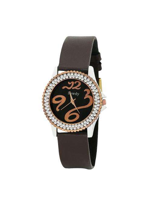 leather strap analog watch (howdy-ss1030) - 15792642 - Very Small Image - 1