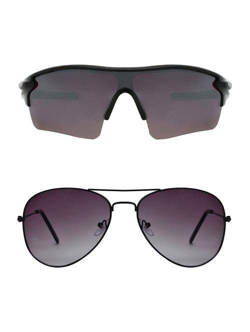 combo of 2 wrap-around & aviator sunglasses- abcom3383 - 15793510 - Very Small Image - 1