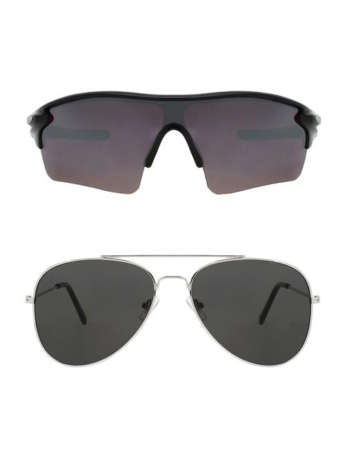 combo of 2 wrap-around & aviator sunglasses- abcom3384 - 15793511 - Very Small Image - 1