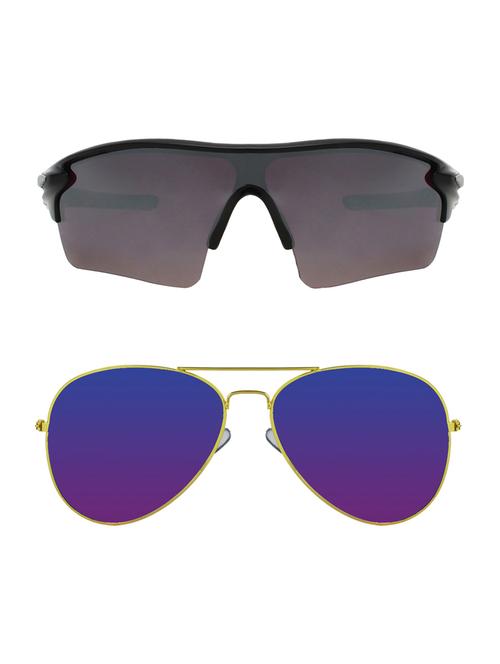 combo of 2 wrap-around & aviator sunglasses- abcom3387 - 15793514 - Very Small Image - 1