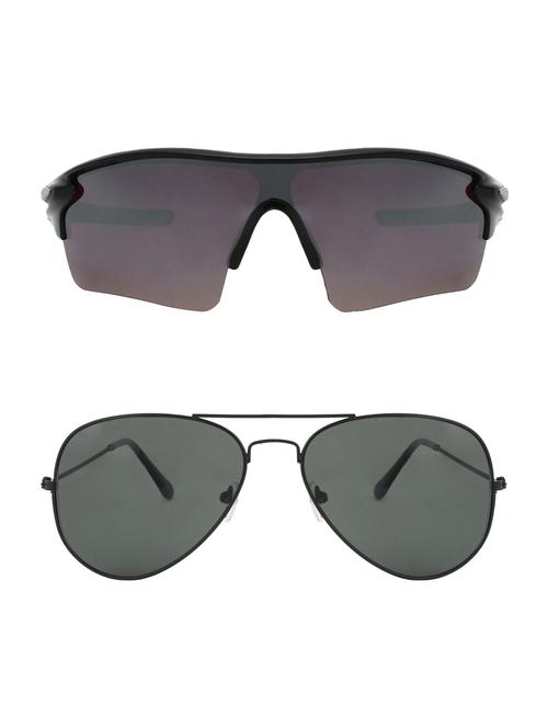 combo of 2 wrap-around & aviator sunglasses- abcom3393 - 15793520 - Very Small Image - 1