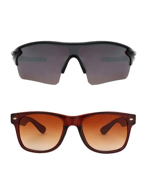 combo of 2 wrap-around & wayfarer sunglasses- abcom3395 - 15793522 - Very Small Image - 1