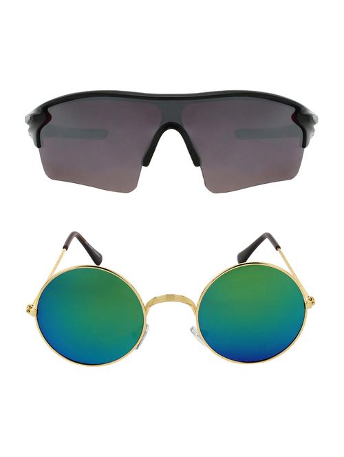 combo of wrap-around & round sunglasses- abcom3400 - 15793527 - Very Small Image - 1