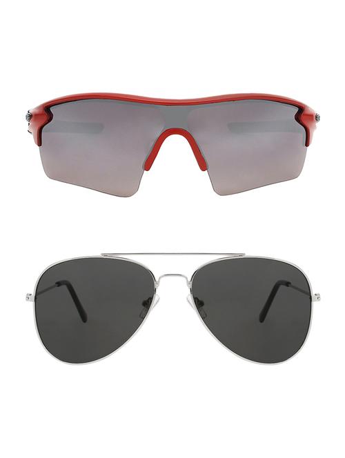 combo of 2 wrap-around & aviator sunglasses- abcom3408 - 15793535 - Very Small Image - 1