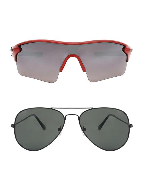 combo of 2 wrap-around & aviator sunglasses- abcom3417 - 15793544 - Very Small Image - 1