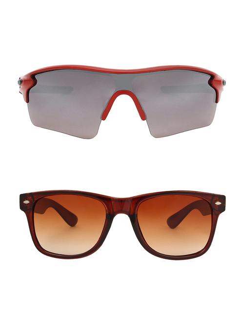 combo of 2 wrap-around & wayfarer sunglasses- abcom3419 - 15793546 - Very Small Image - 1
