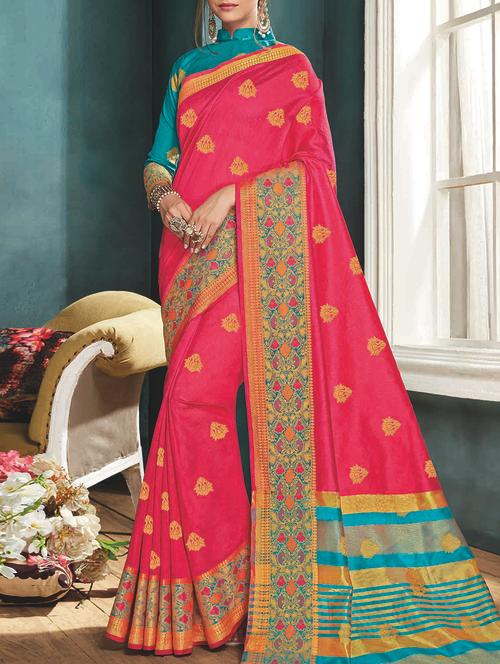 zari woven saree with blouse - 15793896 - Very Small Image - 1