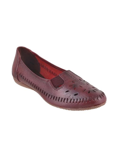 maroon slip on ballerinas - 15794169 - Very Small Image - 1