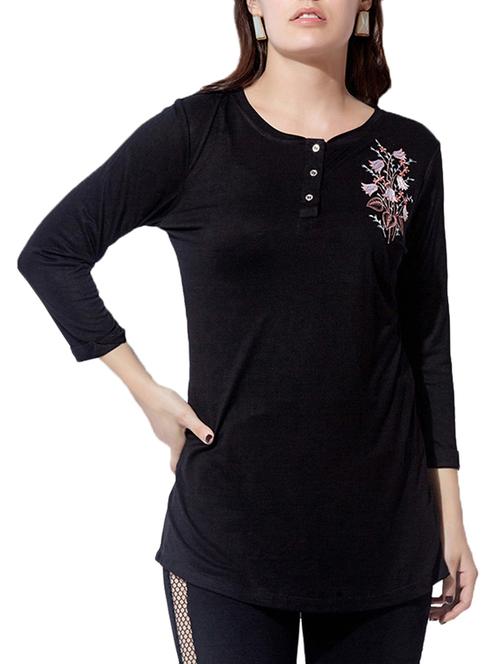 turn up sleeved henley tee - 15794717 - Very Small Image - 1