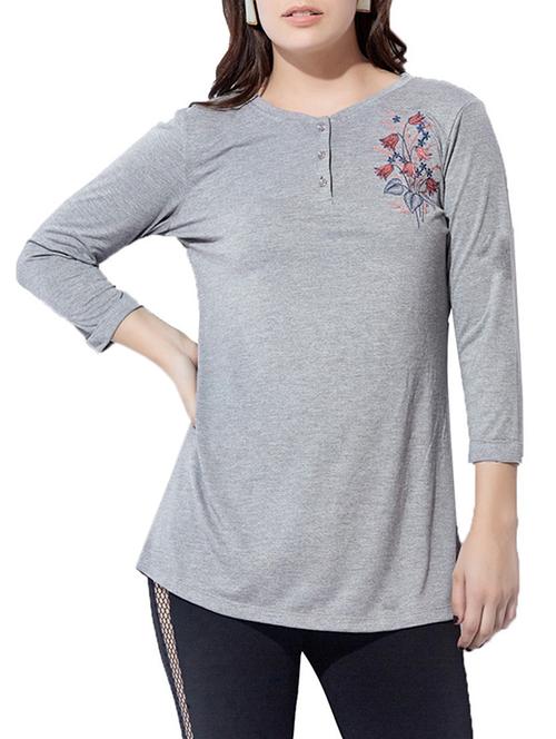 turn up sleeved henley tee - 15794718 - Very Small Image - 1