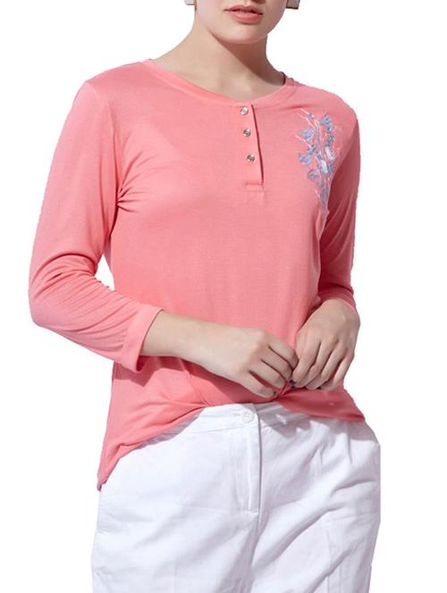 turn up sleeved henley tee - 15794720 - Very Small Image - 1