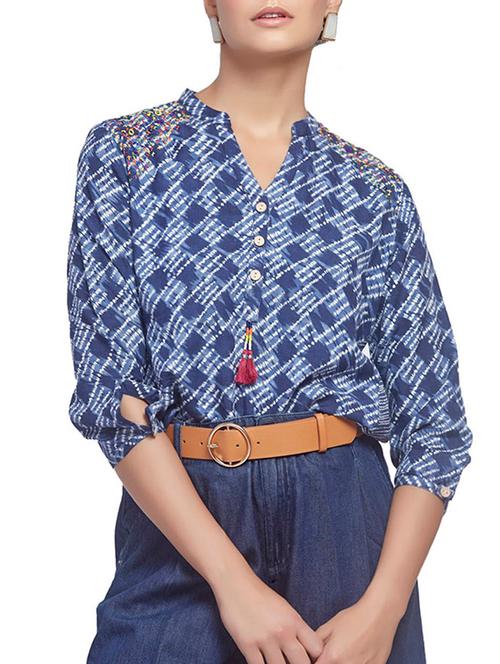 button detail embroidered tunic - 15794761 - Very Small Image - 1