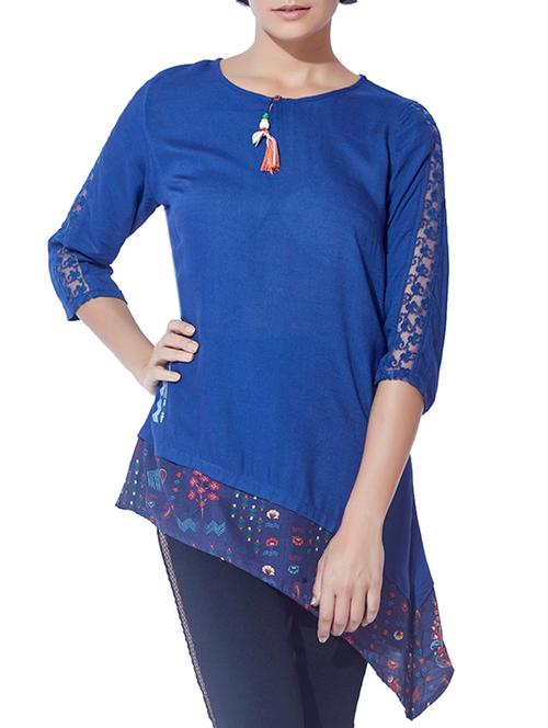 lace paneled asymmetric tunic - 15794782 - Very Small Image - 1